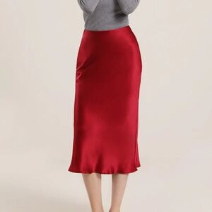 Reformation Red Silk Midi Dress